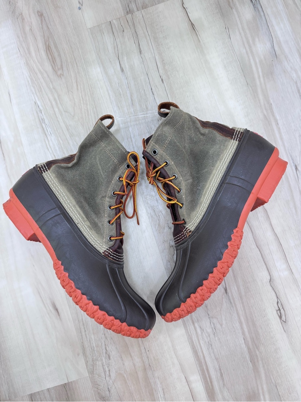 L.L. Bean X Todd Snyder Duck Bean Boots Sz Mens 12 Leather USA NWOT waxed canvas